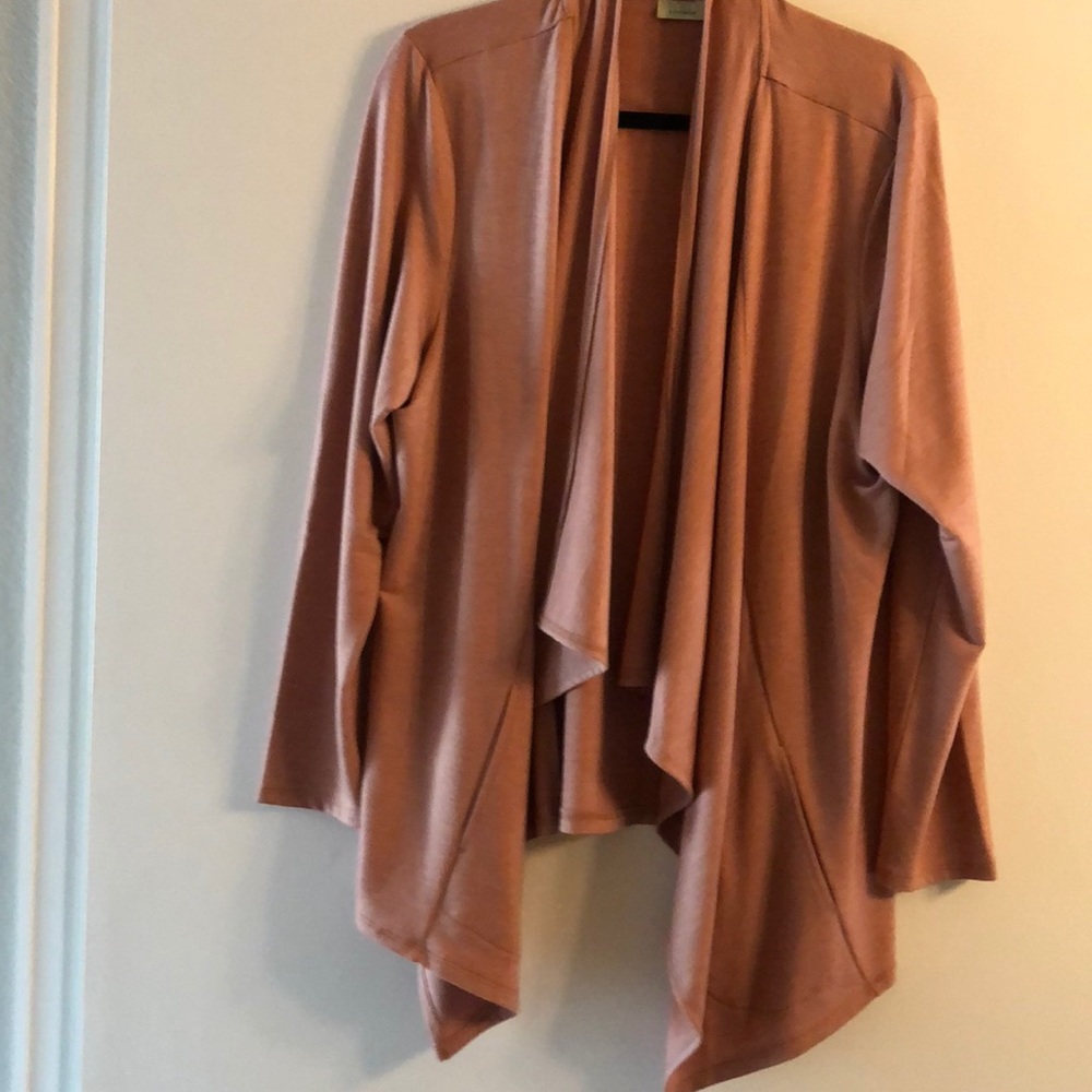 Logo lounge French terry open front cardigan